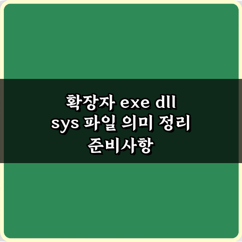 3분 완성! 확장자 exe dll sys 파일 의미 정리 총정리