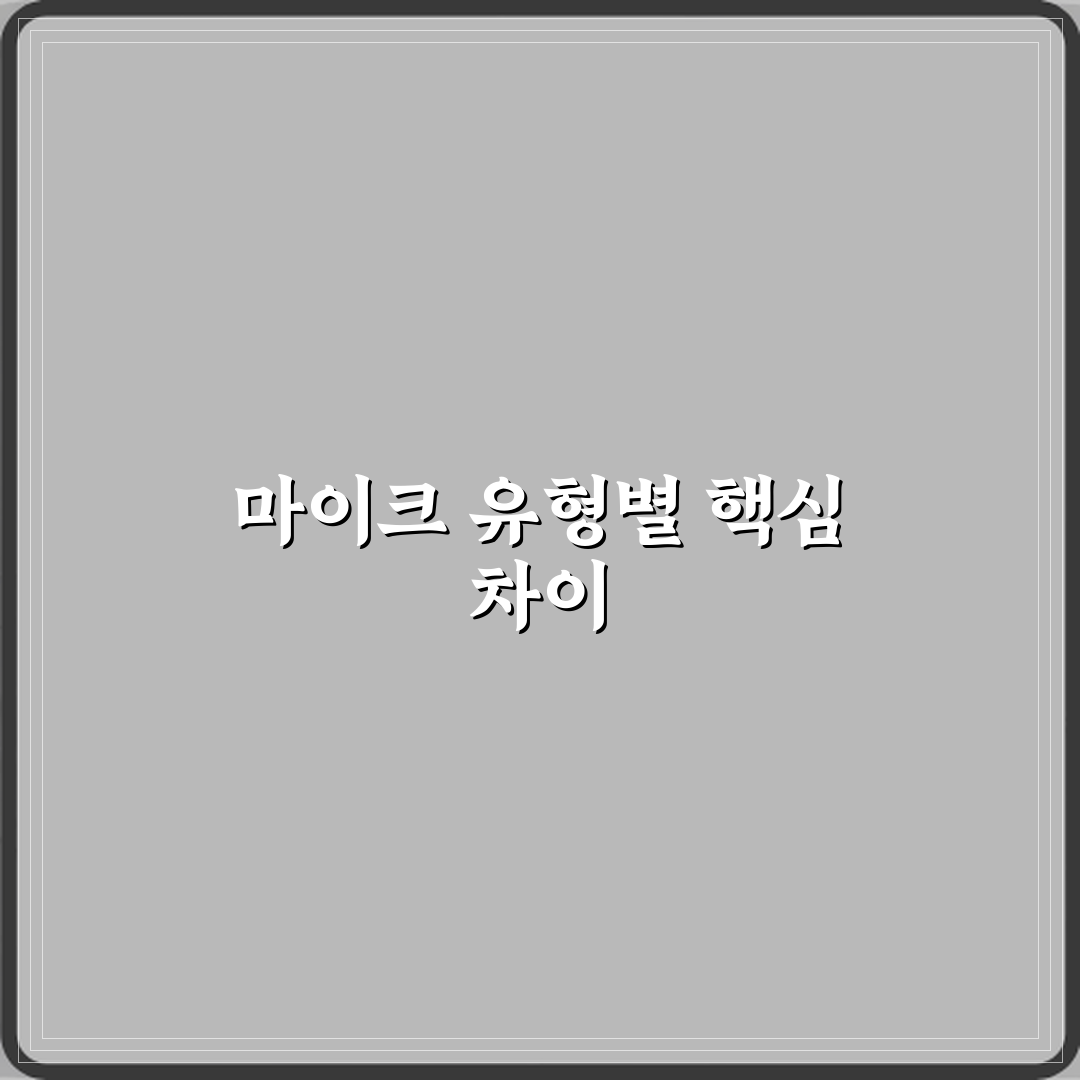마이크 콘덴서와 다이내믹 차이 심층분석 7가지 핵심포인트